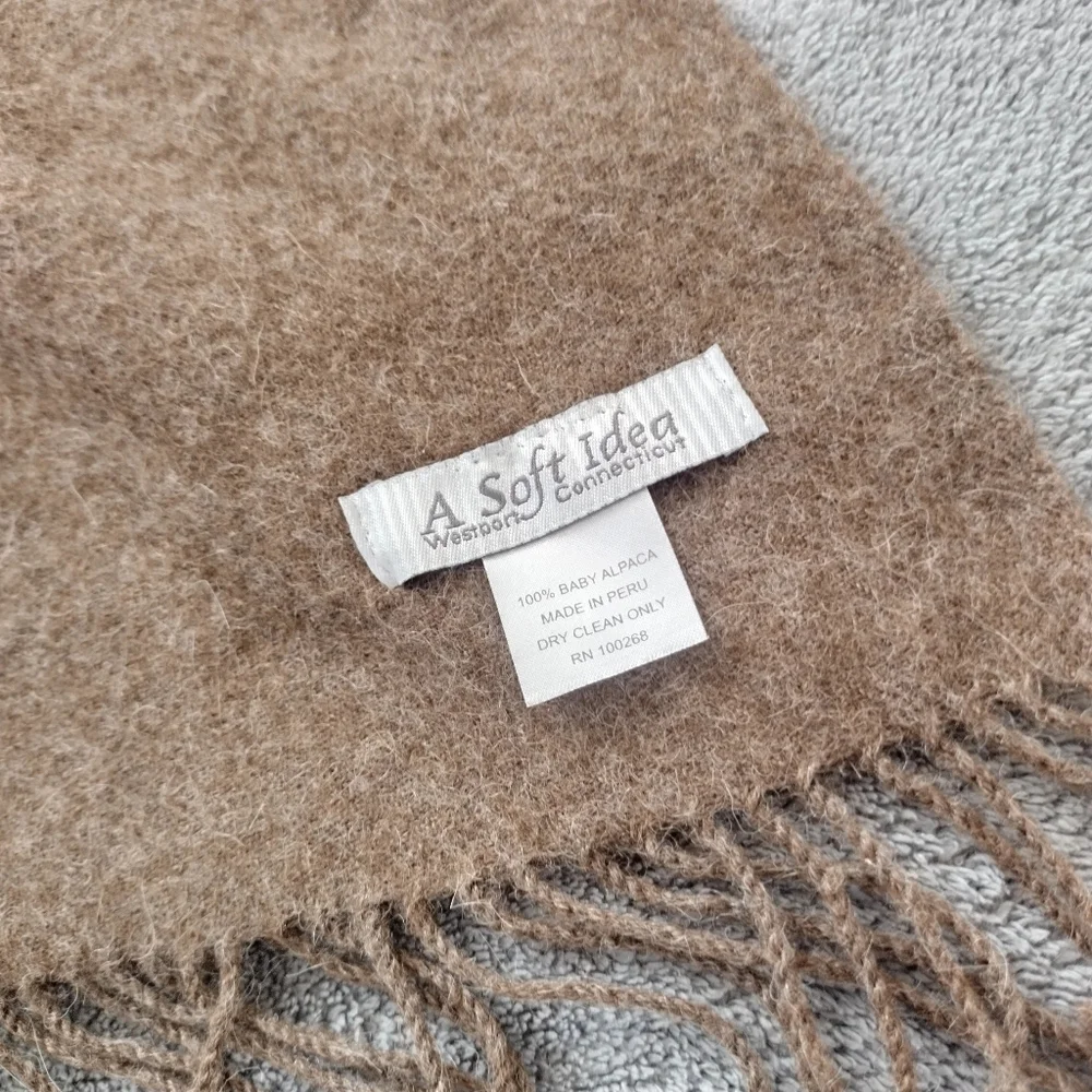 A Soft Idea 100% Baby Alpaca Throw Blanket Monogram 